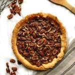 Pecan Pie that's made with just 8 ingredients in under an hour! Delicious and simple, totally vegan.