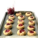 tray of vegan thumbprint cookies