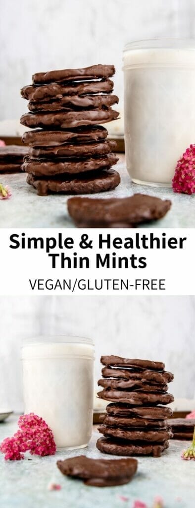 Make your own healthy thin mints! This easy recipe is vegan and gluten-free, while still tasting just like the classic Girl Scout cookies.