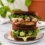 stack of vegan tempeh sandwiches