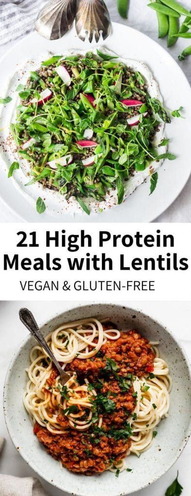 This roundup of 15 high protein vegan meals features a star of the plant-based space: the trusty lentil! Versatile, cheap, easy to use and SO delicious, you'll love featuring it in so many recipes. From tacos to soups to salads and more, read on for my favorite vegan lentil recipes!