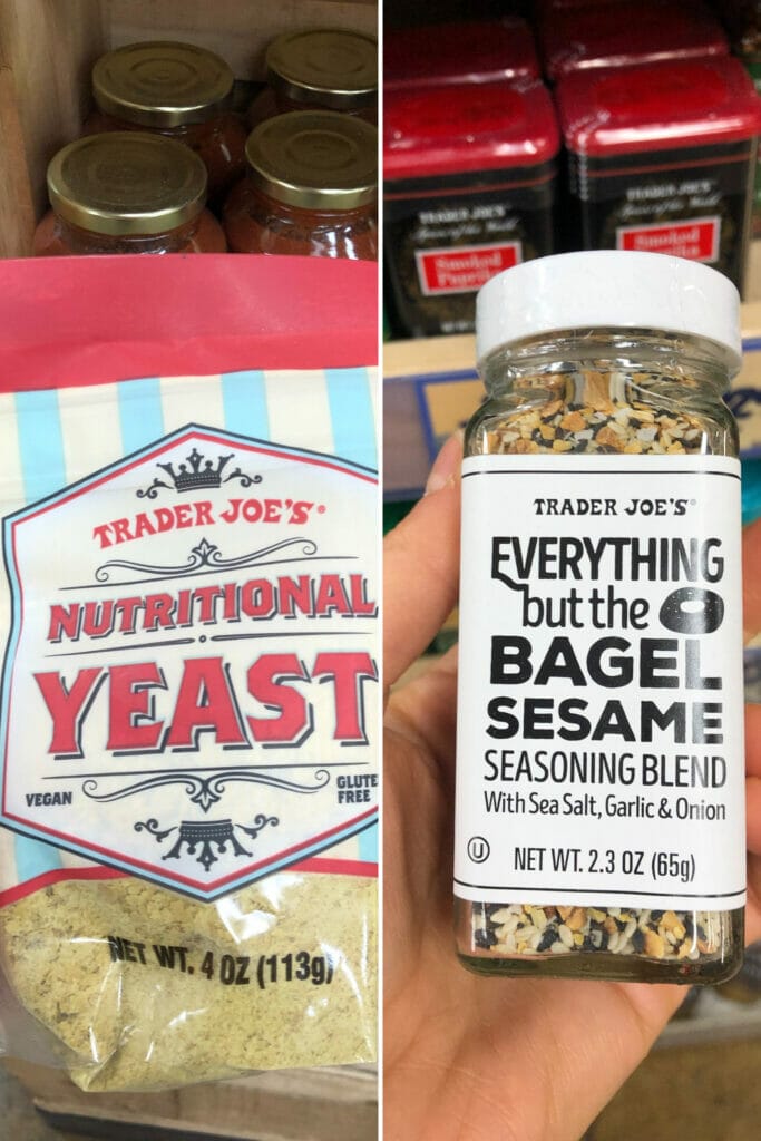 top trader joes vegan seasonings with everything but the bagel and nutritional yeast