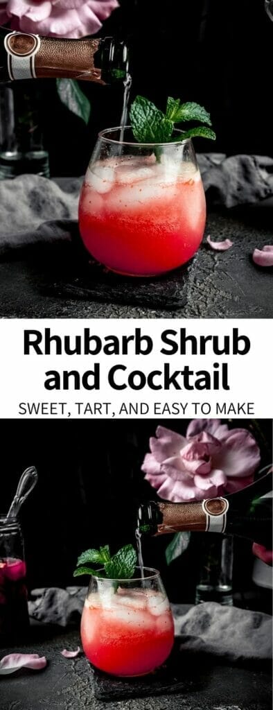 This Rhubarb Shrub Recipe is a perfect way to celebrate spring flavors. Made with just a few simple ingredients, it is a fresh, tart, and bright addition to many drinks (alcoholic or non).Â 