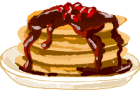 Illustration of pancakes with syrup