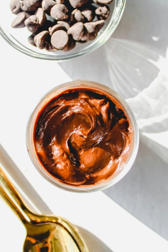 bowl of dark chocolate pudding