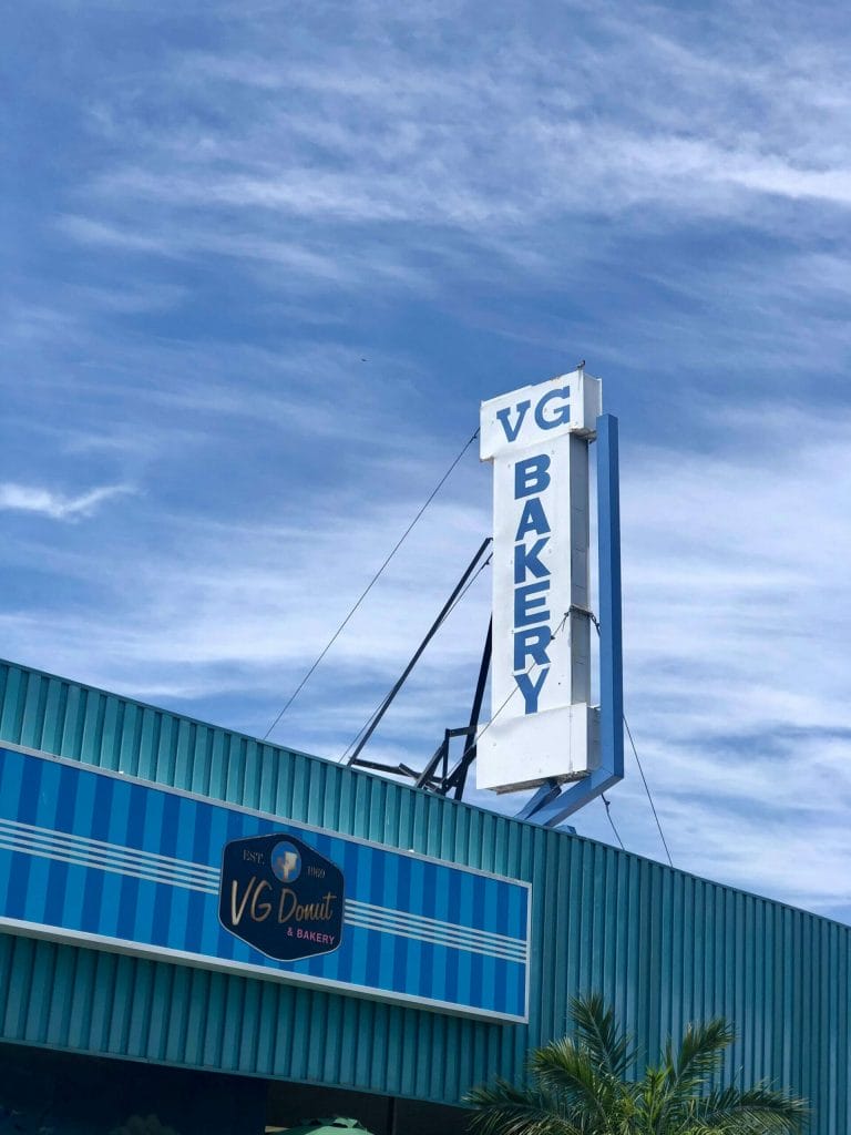 sign for VG Bakery in Cardiff-by-the-Sea, CA