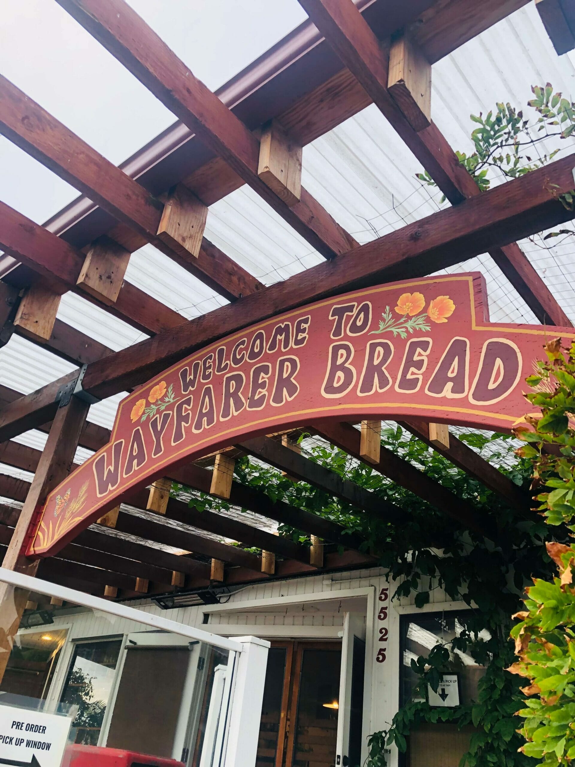 sign for Wayfarer Bread in Birdrock, CA
