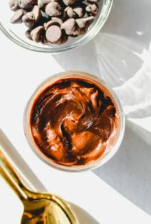 bowl of dark chocolate pudding